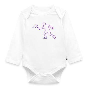 Gift idea for the doubles player with double play - Organic Longsleeve Baby Bodysuit - white - Front