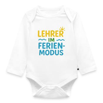 Lehrer im Ferienmodus - Baby Bio-Langarm-Body - Weiß - Vorne
