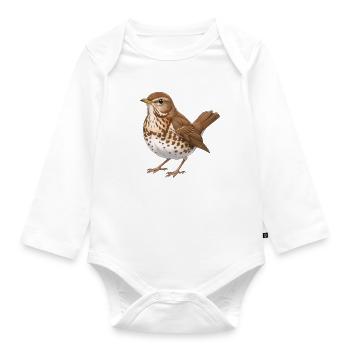 Thrush Bird - Organic Longsleeve Baby Bodysuit - white - Front