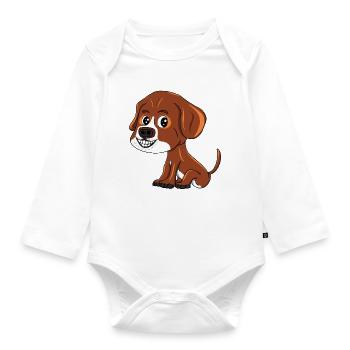 Puppy  - Baby Bio-Langarm-Body - Weiß - Vorne
