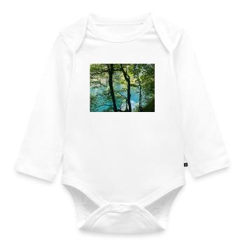 Waldsee Turquoise Zauber - Organic Longsleeve Baby Bodysuit - white - Front