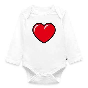 Herz / Herzchen (Liebe / Symbol / 3C) - Baby Bio-Langarm-Body - Weiß - Vorne