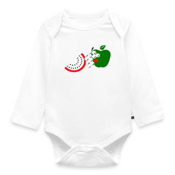 Obst - Baby Bio-Langarm-Body - Weiß - Vorne