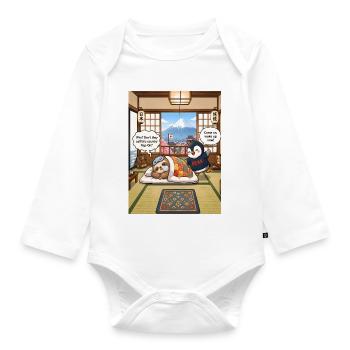 Nap-On – Funny Japan Sloth Pun Design - Baby Bio-Langarm-Body - Weiß - Vorne