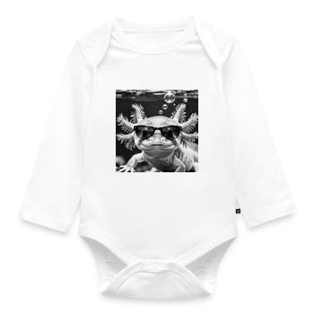 Axolotl Sonnenbrille - Baby Bio-Langarm-Body - Weiß - Vorne