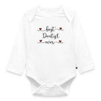 Best Dentist ever - Organic Longsleeve Baby Bodysuit - white - Front