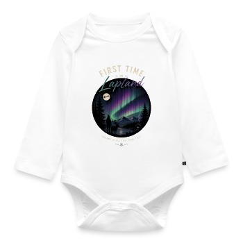 First time in Lapland - Organic Longsleeve Baby Bodysuit - white - Front