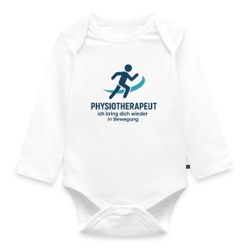 Bewegungstherapie Logo - Baby Bio-Langarm-Body - Weiß - Vorne