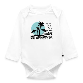Summer Will Have Its Flies Strand Design - Organic Longsleeve Baby Bodysuit - white - Front