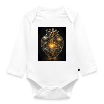 Heart of networking - Organic Longsleeve Baby Bodysuit - white - Front