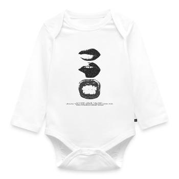 Kiss Print Triple Print - Organic Longsleeve Baby Bodysuit - white - Front