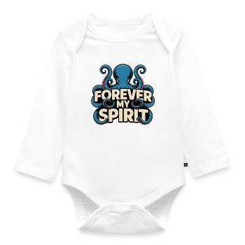 Forever My Spirit Octopus - Organic Longsleeve Baby Bodysuit - white - Front
