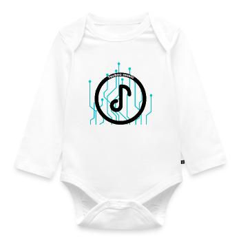 Techno Circuit Rhythm - Organic Longsleeve Baby Bodysuit - white - Front