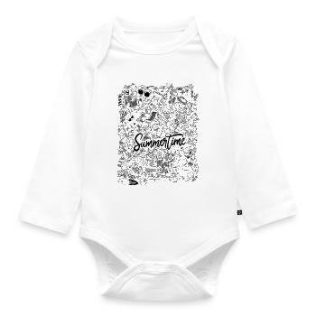 Summertime - Organic Longsleeve Baby Bodysuit - white - Front