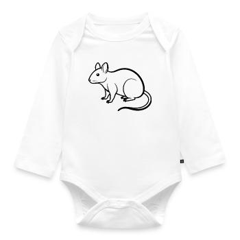 souris - Body Bébé bio manches longues - blanc - Devant