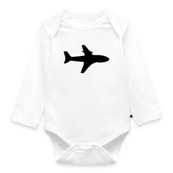 Airplane Travel Air Travel Gift - Organic Longsleeve Baby Bodysuit - white - Front