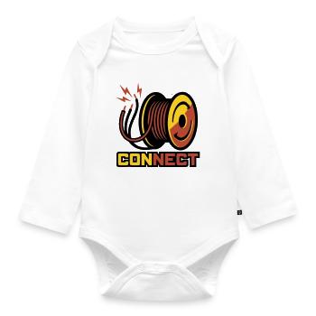 Cable Reel Cable Logo - Organic Longsleeve Baby Bodysuit - white - Front