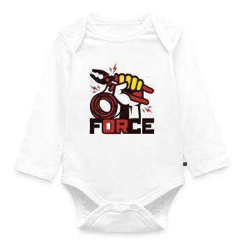 Electrician Pliers Cable Graphic - Organic Longsleeve Baby Bodysuit - white - Front