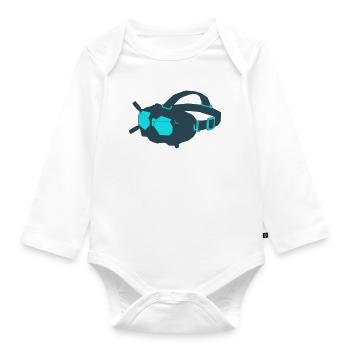 Drones FPV Goggles Icon - Organic Longsleeve Baby Bodysuit - white - Front