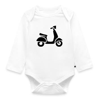 Scooter Black Bike Biker Gift - Organic Longsleeve Baby Bodysuit - white - Front