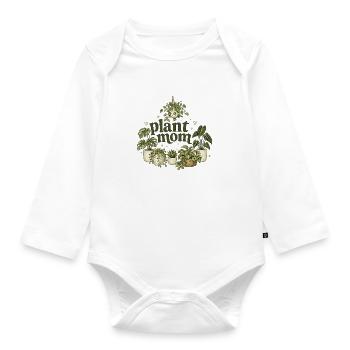 Plant Mom Vintage Plant Love - Organic Longsleeve Baby Bodysuit - white - Front
