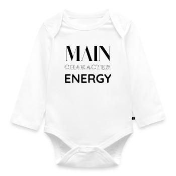 Idée de cadeau énergétique pour personnage principal - Body Bébé bio manches longues - blanc - Devant