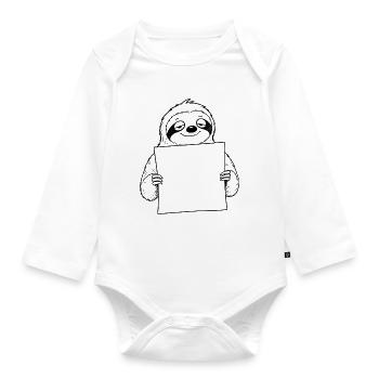 Paresseux avec une note - Body Bébé bio manches longues - blanc - Devant