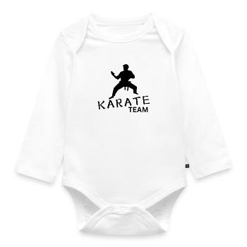 Karate team - Organic Longsleeve Baby Bodysuit - white - Front