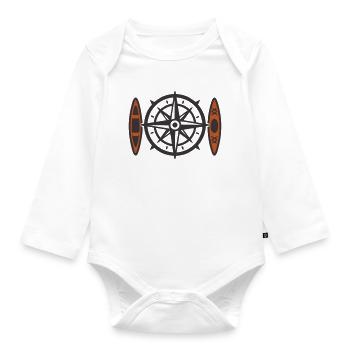 Canoe Kayak Compass Icon - Organic Longsleeve Baby Bodysuit - white - Front