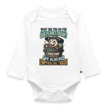 What did you do for our planet today? Opossum  - Baby Bio-Langarm-Body - Weiß - Vorne