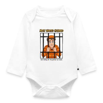 The Most Wanted Husband - Organic Longsleeve Baby Bodysuit - white - Front