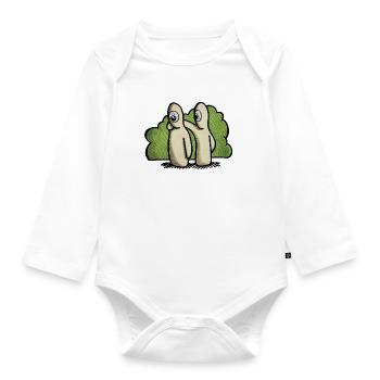 Friendship in nature - Organic Longsleeve Baby Bodysuit - white - Front