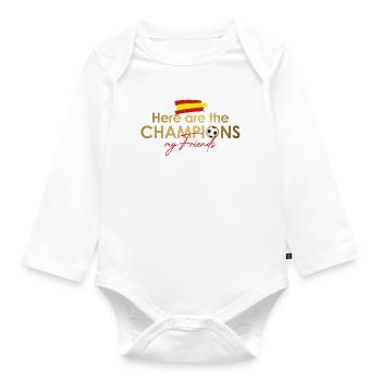 spain_champions - Organic Longsleeve Baby Bodysuit - white - Front