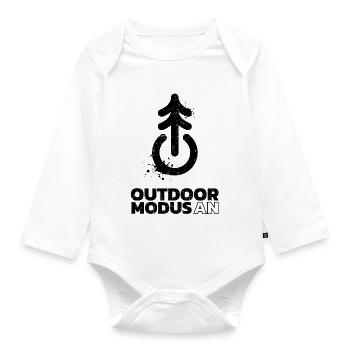 Outdoor mode on – Power Button - Organic Longsleeve Baby Bodysuit - white - Front
