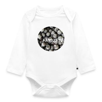  Frozen berry + Superfood  - Organic Longsleeve Baby Bodysuit - white - Front