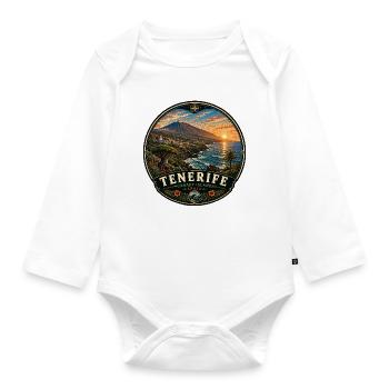 Teneriffa Kanarische Inseln Urlaub Design - Baby Bio-Langarm-Body - Weiß - Vorne