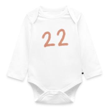 Brush Count 22 – Hand Painted - Organic Longsleeve Baby Bodysuit - white - Front