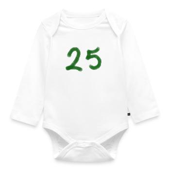 Green Brush Number 23 - Organic Longsleeve Baby Bodysuit - white - Front