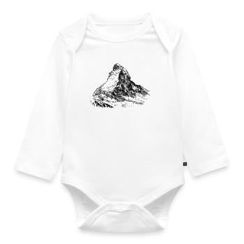Matterhorn Silhouette | Legendary Alpine summit - Organic Longsleeve Baby Bodysuit - white - Front