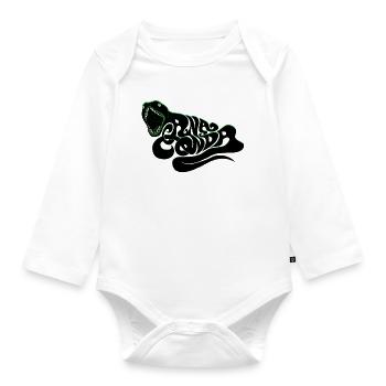 Anaconda retro snake reptile monster boa 70s 80s - Organic Longsleeve Baby Bodysuit - white - Front
