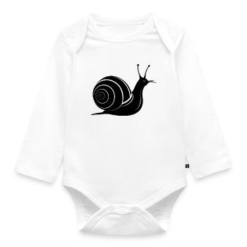 Snail - Organic Longsleeve Baby Bodysuit - white - Front