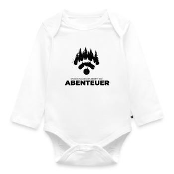 Abenteuer beginnt ohne WLAN – Outdoor Natur Wald - Baby Bio-Langarm-Body - Weiß - Vorne