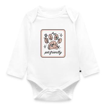 Pet friendly - Organic Longsleeve Baby Bodysuit - white - Front