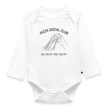 Pizza Social Club T-Shirt Gift Idea Style - Organic Longsleeve Baby Bodysuit - white - Front