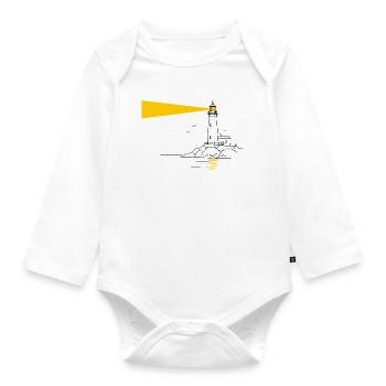 lighthouse - Organic Longsleeve Baby Bodysuit - white - Front