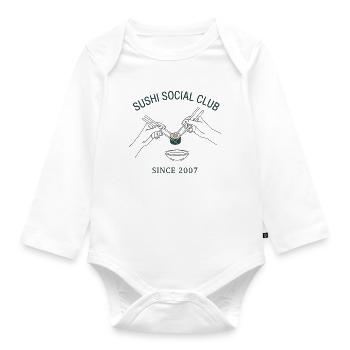 Sushi Social Club Maki Roll Since 2007 Japan Style - Organic Longsleeve Baby Bodysuit - white - Front