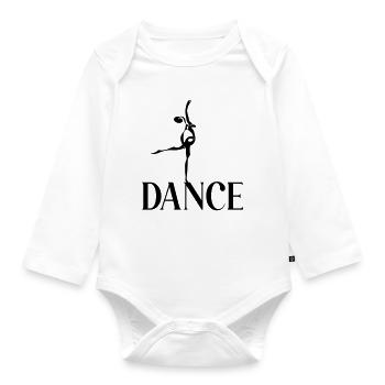 Ballerina Dancing Dance - Organic Longsleeve Baby Bodysuit - white - Front