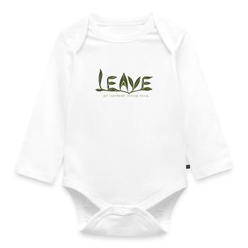 LEAVE – My Favorite Social Skill - Organic Longsleeve Baby Bodysuit - white - Front