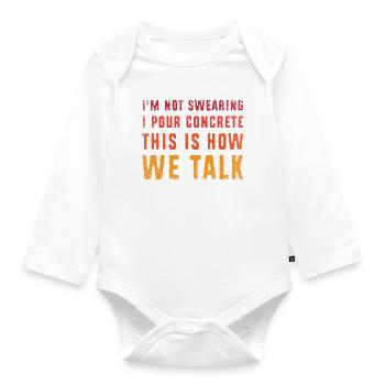 Concrete Concrete Paver Concrete Mixer - Organic Longsleeve Baby Bodysuit - white - Front
