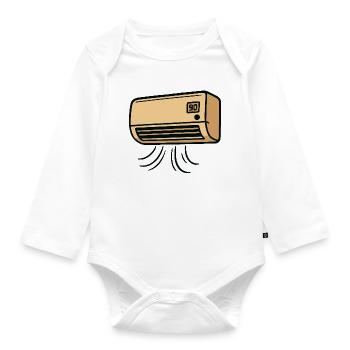 AC retro cartoon with paws - Organic Longsleeve Baby Bodysuit - white - Front
